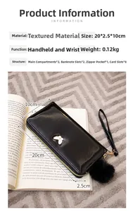 Internal layout of long zipper wallet with 8 card slots and 2 main compartments