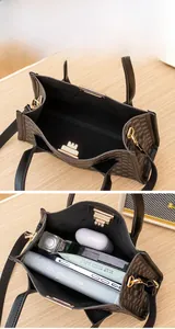Internal view of a floral pattern tote bag showing large capacity for personal items