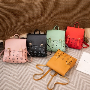 Mini Zaino Moda Donna Pelle PU Stampa Monogramma Patta Fibbie Decorative Piccola Borsa Da Viaggio Scuola Per Ragazze Donne