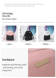 Close-up of glitter pocket sequins and gold metal hardware on women mini backpack