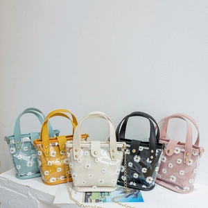 Sac À Main Transparent À Motif Marguerite Femme PVC Été Floral Tote Avec Pochette Intérieure Bandoulière Chaîne Métallique Quotidien