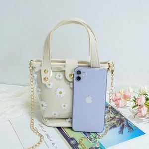 Sac à bandoulière transparent à fleurs de marguerite avec pochette interne chic