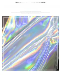 Macro detail of iridescent laser fabric with holographic finish and wrinkled texture
