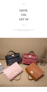 Mini square handbags in four colors with white butterfly metal buckles and chain straps