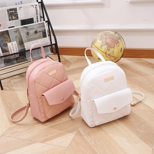 Chic quilted mini backpacks in pink and white faux leather with gold hardware