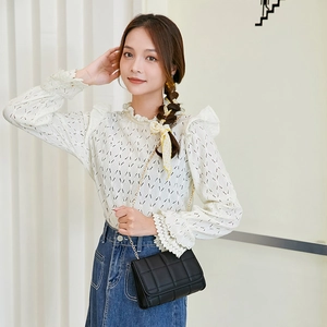 Classic black quilted PU leather crossbody bag with elegant gold chain strap for women