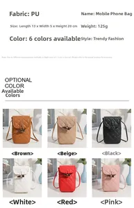 Detailed comparison of diamond-stitched crossbody phone bags with retro horn buckles