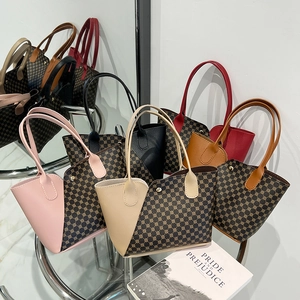 Moda Donna Mini Patchwork Borsa Tote Retrò Stampa Cerchio Geometrico Pelle PU Borsa a Mano Casuale Borsa per Telefono Secchiello per Donna