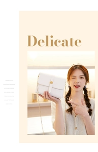 Close-up of elegant white quilted crossbody bag with golden chain and ring clasp