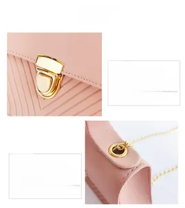 Vue détaillée de la boucle dorée élégante et de la bandoulière réglable d'un sac rose