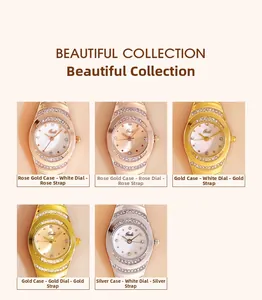 Collection of luxury Gedi quartz bracelet watches with diamond bezels in multi-metal tones
