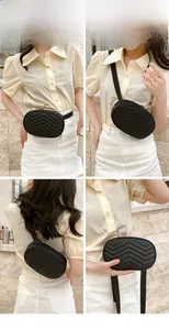 Quatre façons de porter ce sac ceinture noir avec matelassage chevron pour femmes