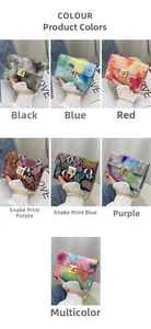 Détails des mini sacs bandoulière avec motifs serpent et dégradés de couleurs tie-dye