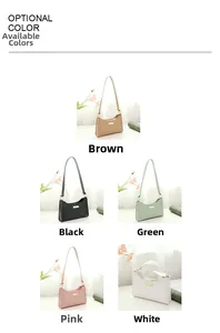 Collection of quilted leather underarm bags in five colors with golden metal plaque