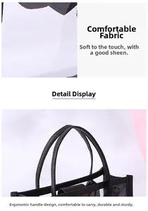 Detail view of transparent PVC material and reinforced black PU handles on the handbag