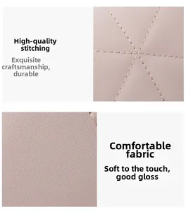Gros plan sur le cuir synthétique rose matelassé avec surpiqûres et texture litchi fine