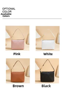 Gesteppte Handtaschen in Rosa, Weiß, Braun und Schwarz mit eleganten Metallbeschlägen
