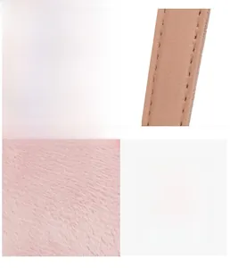Detail of pink suede shoulder bag showing precise stitching and soft plush texture