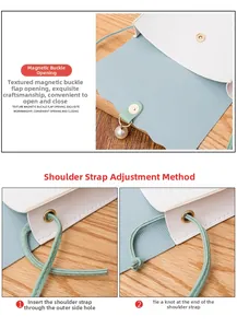 Détails de la fermeture magnétique avec perle et tutoriel pour nouer la bandoulière