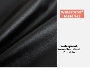 Détail du cuir noir à texture litchi imperméable et résistant à l'usure du sac