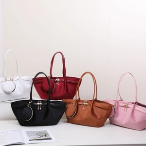 Grand Sac Cabas Et Pochette Ronde Femme Daim Synthétique Décor Cygne Mode Sac Bandoulière Décontracté