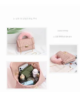 Pink crocodile pattern handbag interior capacity showing mobile phone and cosmetics