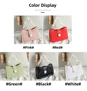 Detailed grid view showcasing crocodile pattern hobo bags in five trendy color options