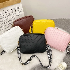 Sac Bandoulière Femme Matelassé En Cuir PU Avec Gland Bandoulière Large Imprimé Lettres Sac À Épaule Caméra Mode