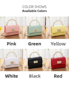 Color options of mini crocodile pattern jelly bags with pearl handles and metal locks