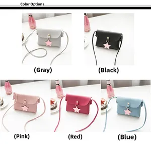 Crossbody bags for women in five colors with star pendant and leather texture details