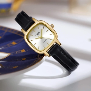 Vintage Square Women Quartz Watch Minimalist Leather Strap Waterproof Small Dial Elegant Analog Wristwatch Ladies