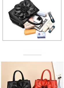 Detail view of large capacity floral handbag interior storage for tablets and cosmetics