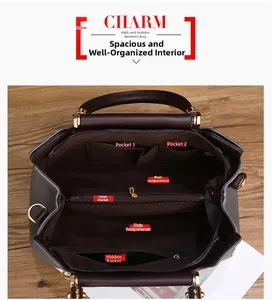 Détail des compartiments intérieurs spacieux et de l'agencement multi-poches du sac
