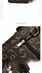 Detail of premium brown leather bag showing gold hardware and smooth zipper texture