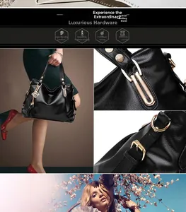 Detail of high-quality pebbled leather texture and polished metal hardware on a black tote