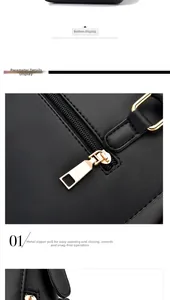Detailed macro view of the gold zipper hardware and pebbled leather texture on bag base