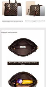 Detailed comparison of brown monogram tote bag size and interior storage capacity
