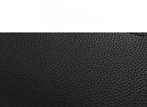 Close-up of black lychee grain leather texture showing high-quality material details
