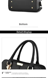 Detail view of lychee leather handbag with gold hardware and bottom protective metal studs