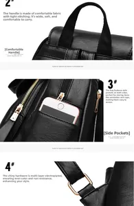 Detail view of reinforced black soft leather handles and champagne gold anti-rust hardware