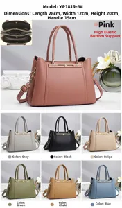 Detailed size chart showing L28cm x W12cm x H20cm dimensions for this chic tote handbag