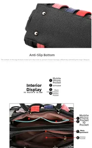 Detailed view of bag interior compartments and protective bottom metal rivets