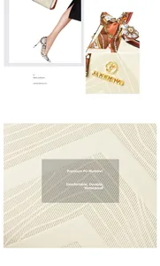 Detail of waterproof embossed PU leather handbag with decorative scarf and metal logo