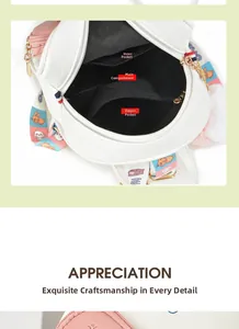 Interior layout of girls small backpack featuring main compartment and zipper pocket