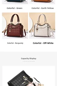 Detailansicht der großen Kapazität der gesteppten Lederhandtasche mit verschiedenen Artikeln