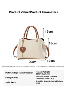 Detailed view of women's tote bag dimensions 29x12x18cm with premium leather texture