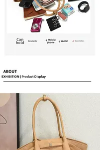 Large capacity light brown tote bag showing internal storage for tablet and camera