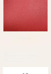 Detailed macro view of high-quality red litchi texture leather material for bridal tote bags