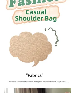 Detailed macro view of high-quality lychee texture PU leather on a casual shoulder bag