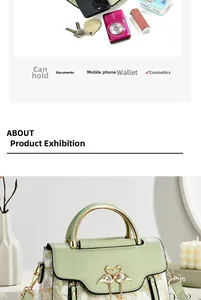 Detailed interior view of the floral PU leather handbag showing its large capacity for essentials